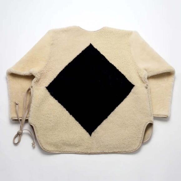 NWOT MILENA SILVANO Diamond Robe Coat - Oak - Small - Picture 10 of 10